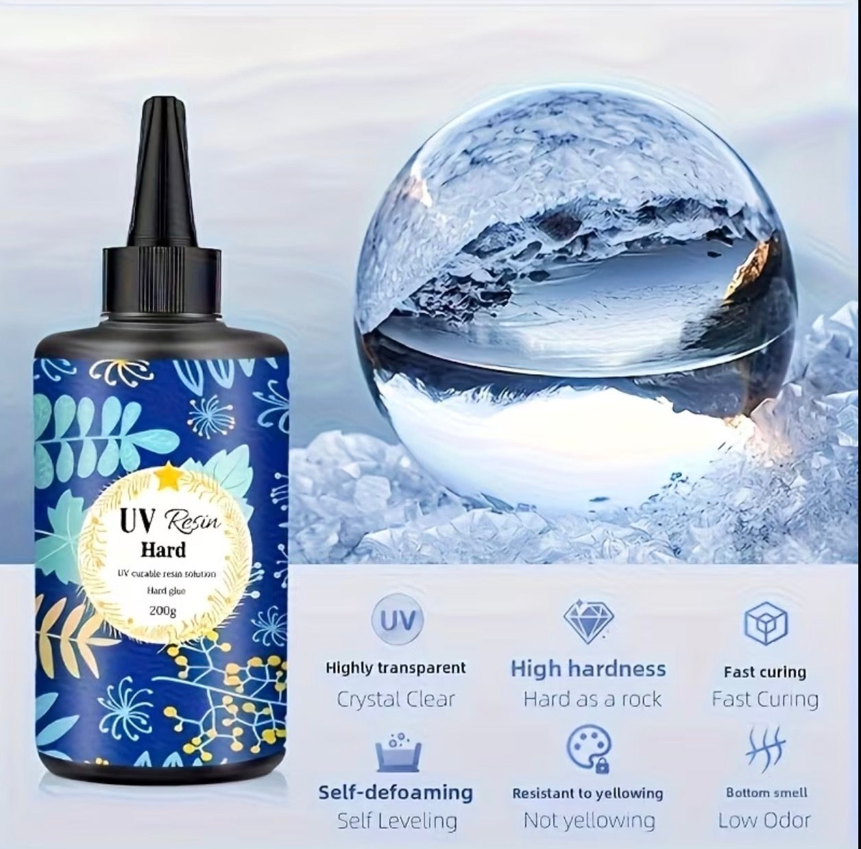 100g Upgraded UV Resin – Fast Curing Crystal Clear Non-Yellowing Resin for Jewelry & DIY Crafts