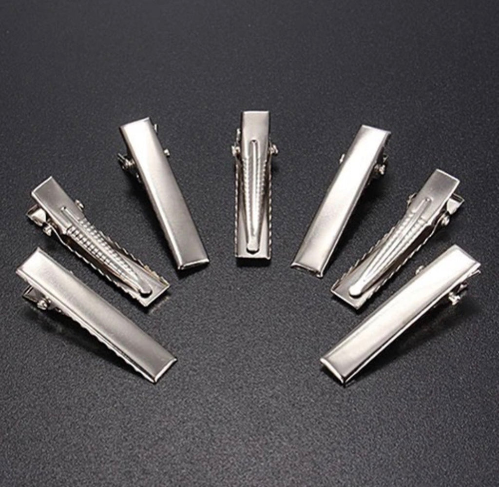 Metal Alligator Hair Clips – 4cm, 5.5cm & 7.5cm | Silver Hair Clips for DIY Hair Accessories & Styling