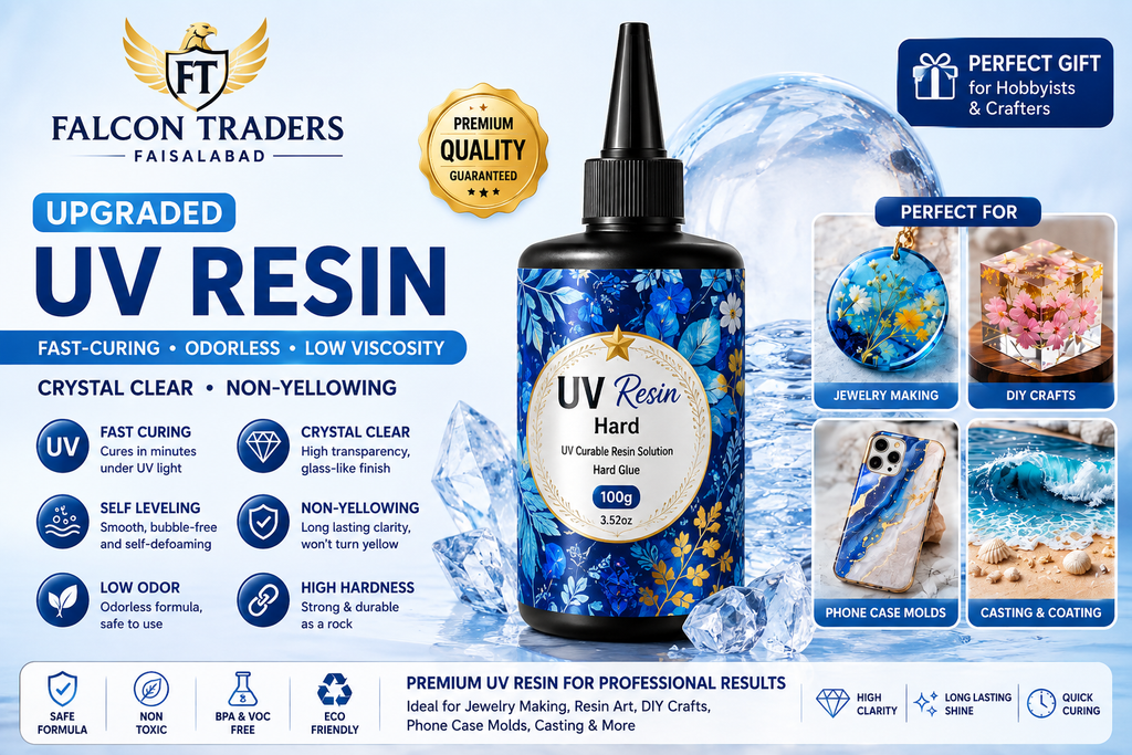 100g Upgraded UV Resin – Fast Curing Crystal Clear Non-Yellowing Resin for Jewelry & DIY Crafts