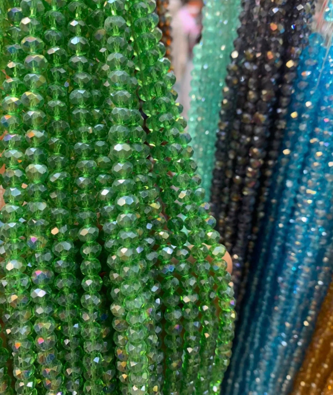 85+ Pcs 6mm Austria Faceted Crystal Rondelle Beads – Washable Glass Spacer Beads for Jewelry Making, Bracelets & DIY Crafts