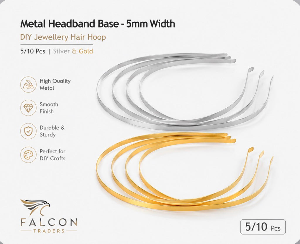 5/10Pcs Metal Headband Base – 5mm Blank Smooth Hair Hoop Blanks for DIY Jewelry, Hair Accessories & Craft Making