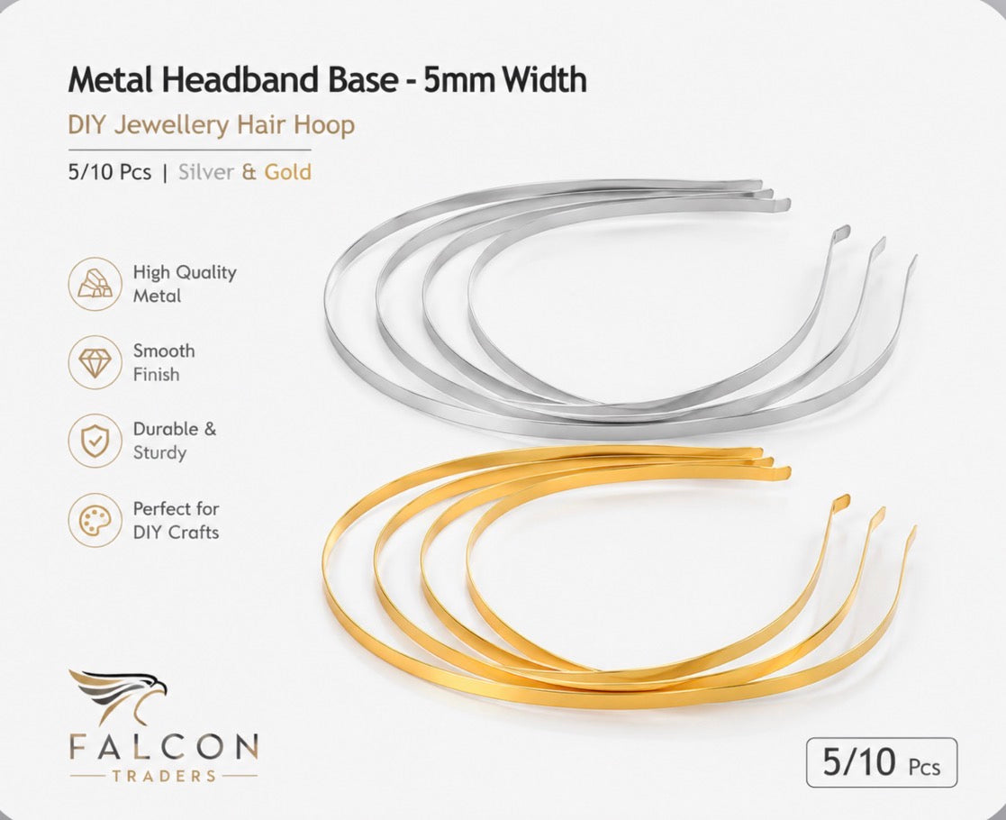 5/10Pcs Metal Headband Base – 5mm Blank Smooth Hair Hoop Blanks for DIY Jewelry, Hair Accessories & Craft Making