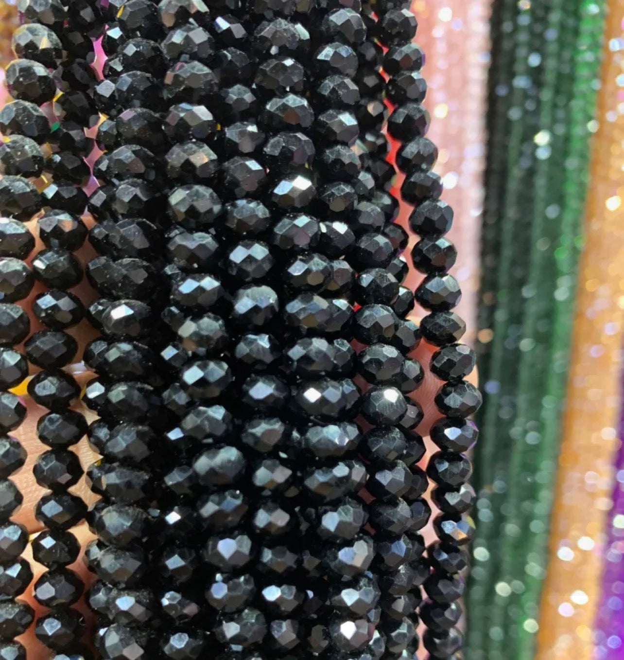 85+ Pcs 6mm Austria Faceted Crystal Rondelle Beads – Washable Glass Spacer Beads for Jewelry Making, Bracelets & DIY Crafts