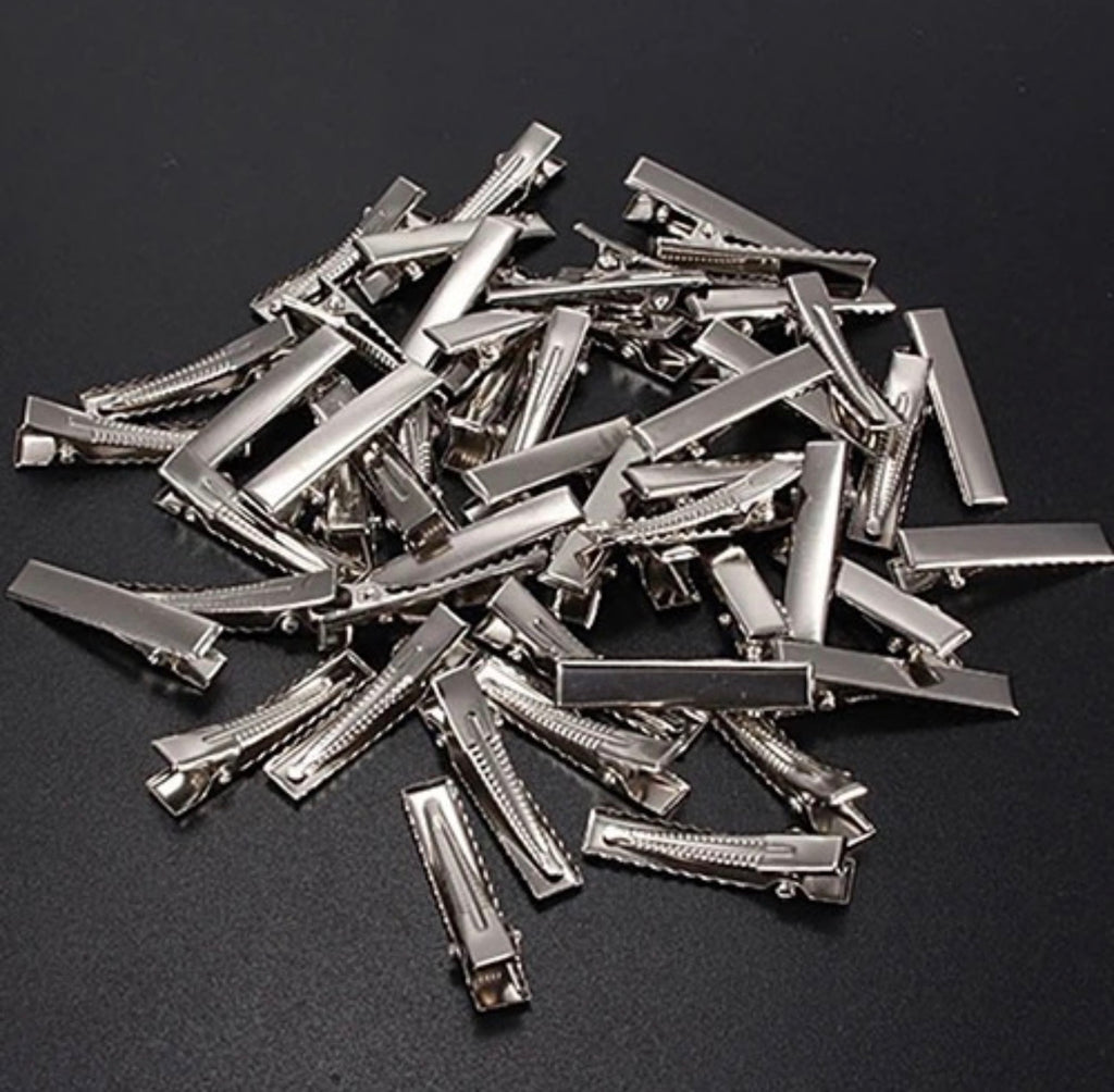 Metal Alligator Hair Clips – 4cm, 5.5cm & 7.5cm | Silver Hair Clips for DIY Hair Accessories & Styling