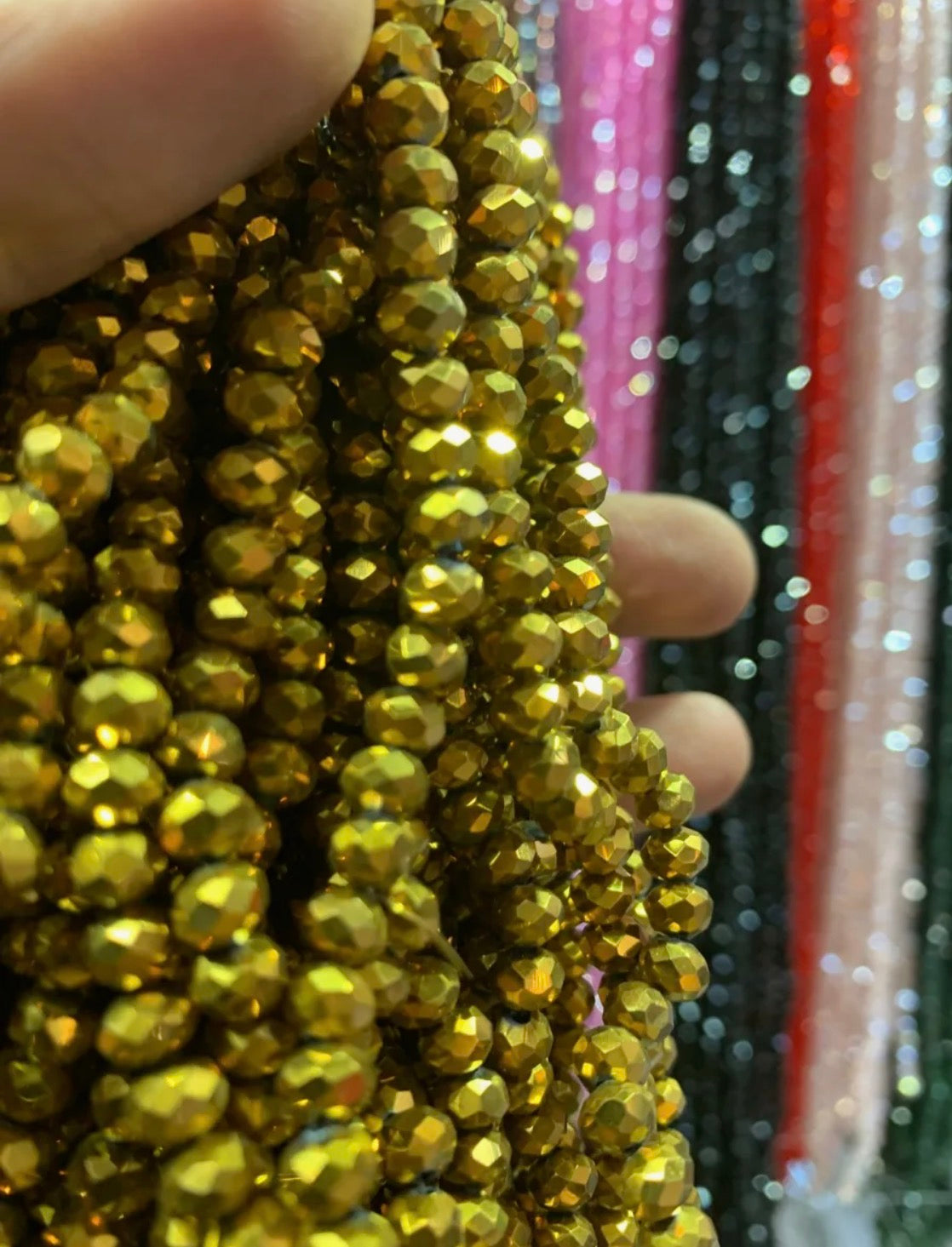 85+ Pcs 6mm Austria Faceted Crystal Rondelle Beads – Washable Glass Spacer Beads for Jewelry Making, Bracelets & DIY Crafts