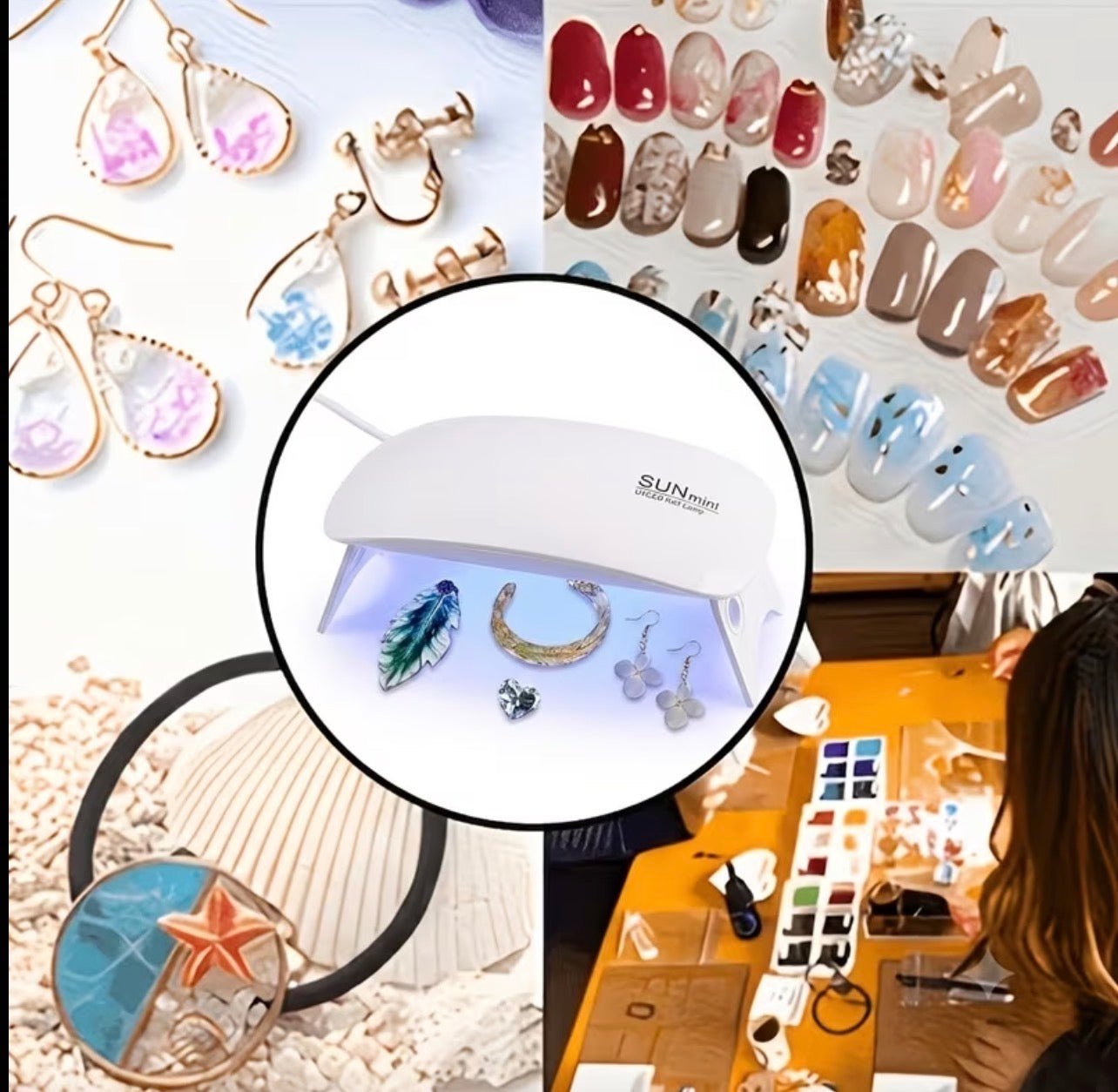 6W UV Resin Curing Lamp – Portable USB UV LED Light with Timer for Resin Crafts, Jewelry Making & DIY