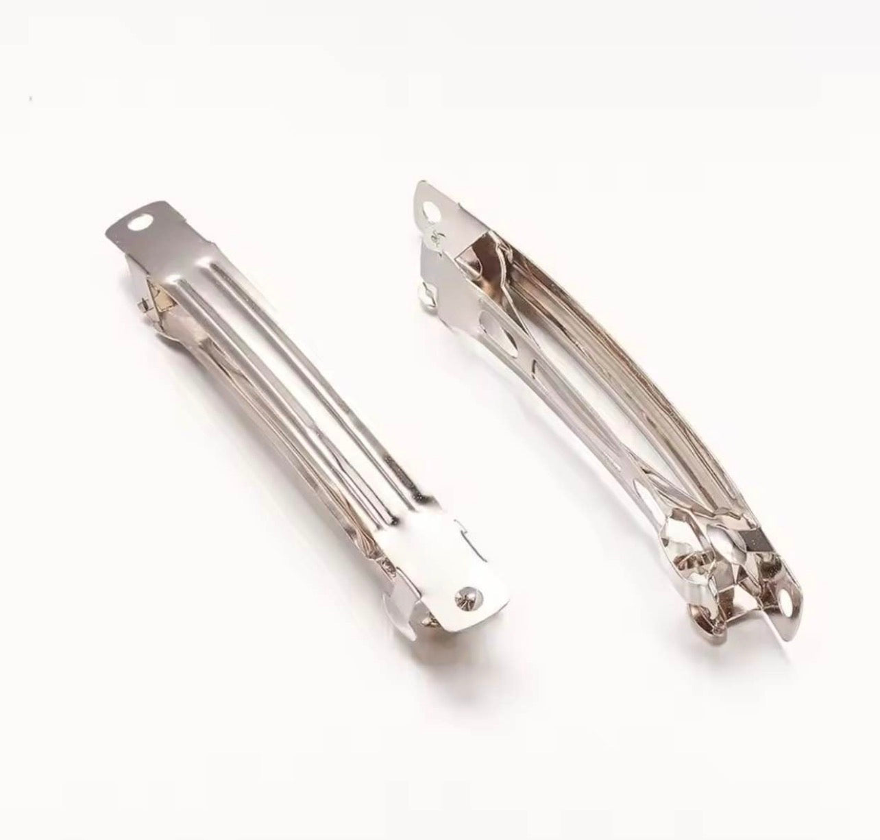 80mm & 55mm Metal French Barrettes – Rhodium Hair Clips for DIY Hair Bows & Jewelry Making