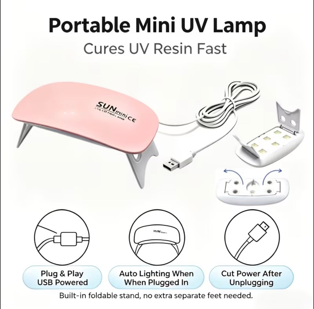 6W UV Resin Curing Lamp – Portable USB UV LED Light with Timer for Resin Crafts, Jewelry Making & DIY