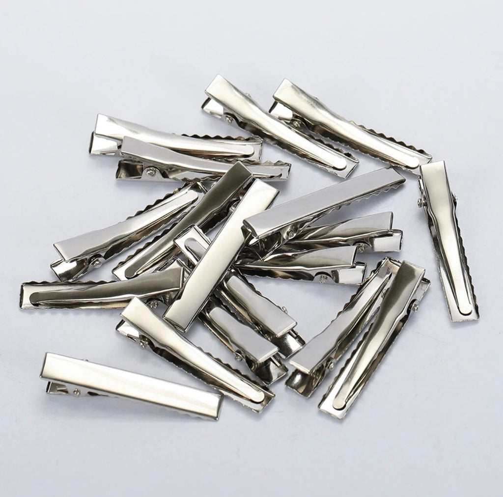 Metal Alligator Hair Clips – 4cm, 5.5cm & 7.5cm | Silver Hair Clips for DIY Hair Accessories & Styling