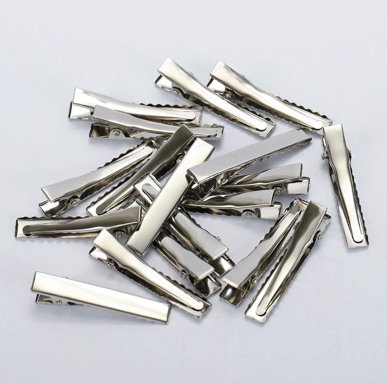 Metal Alligator Hair Clips – 4cm, 5.5cm & 7.5cm | Silver Hair Clips for DIY Hair Accessories & Styling