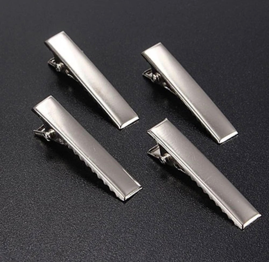 Metal Alligator Hair Clips – 4cm, 5.5cm & 7.5cm | Silver Hair Clips for DIY Hair Accessories & Styling
