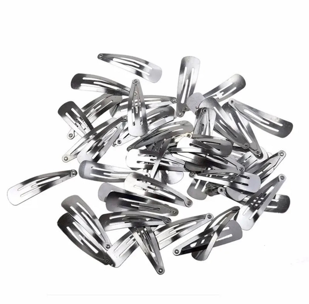 50mm Silver Snap Hair Clips Blanks – 12/24/48 Pcs Metal Clips for DIY Hair Bows, Crafts & Hair Accessories