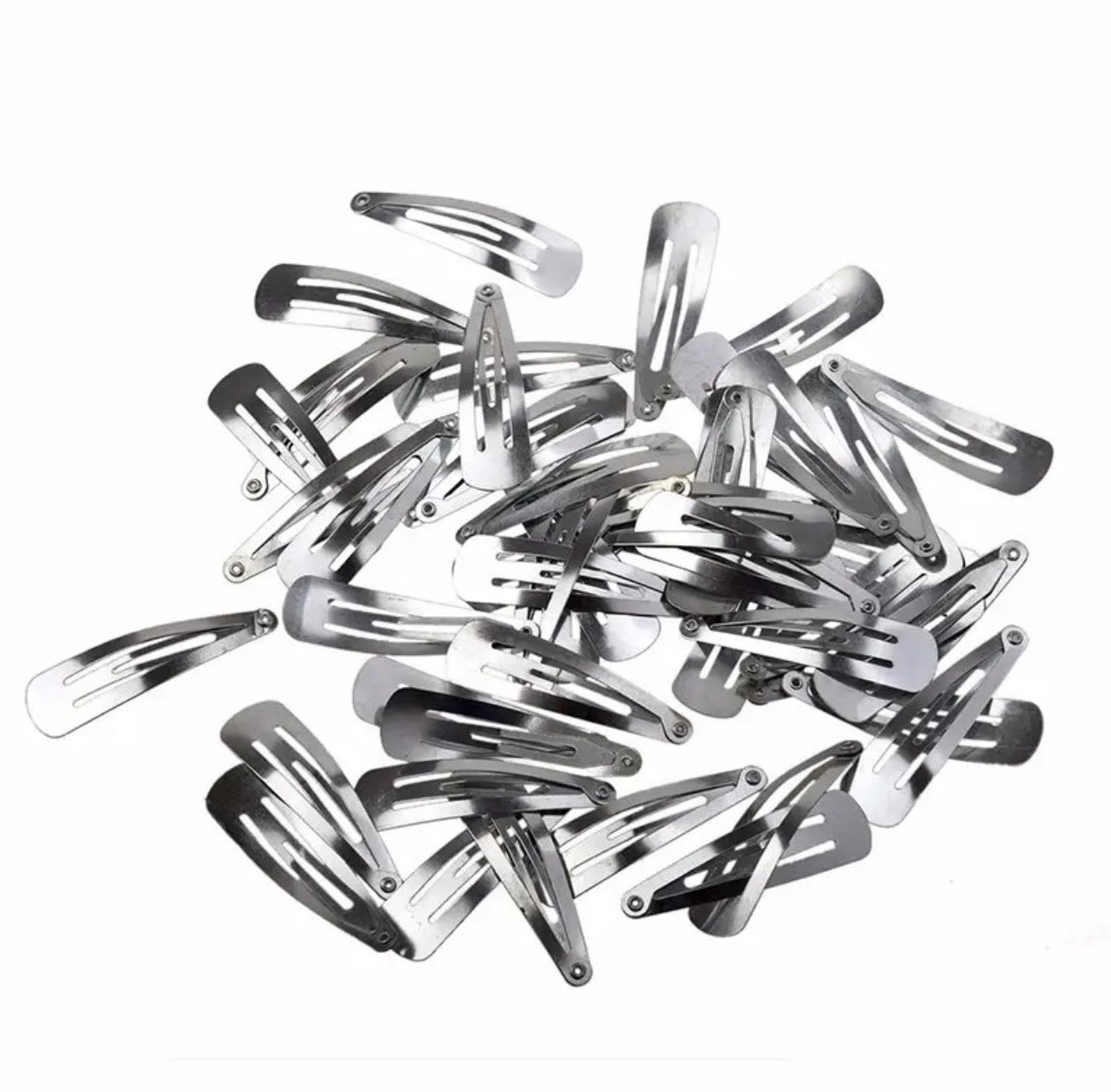 50mm Silver Snap Hair Clips Blanks – 12/24/48 Pcs Metal Clips for DIY Hair Bows, Crafts & Hair Accessories