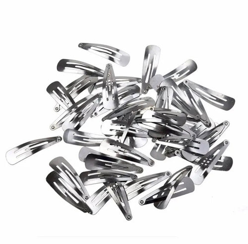 50mm Silver Snap Hair Clips Blanks – 12/24/48 Pcs Metal Clips for DIY Hair Bows, Crafts & Hair Accessories