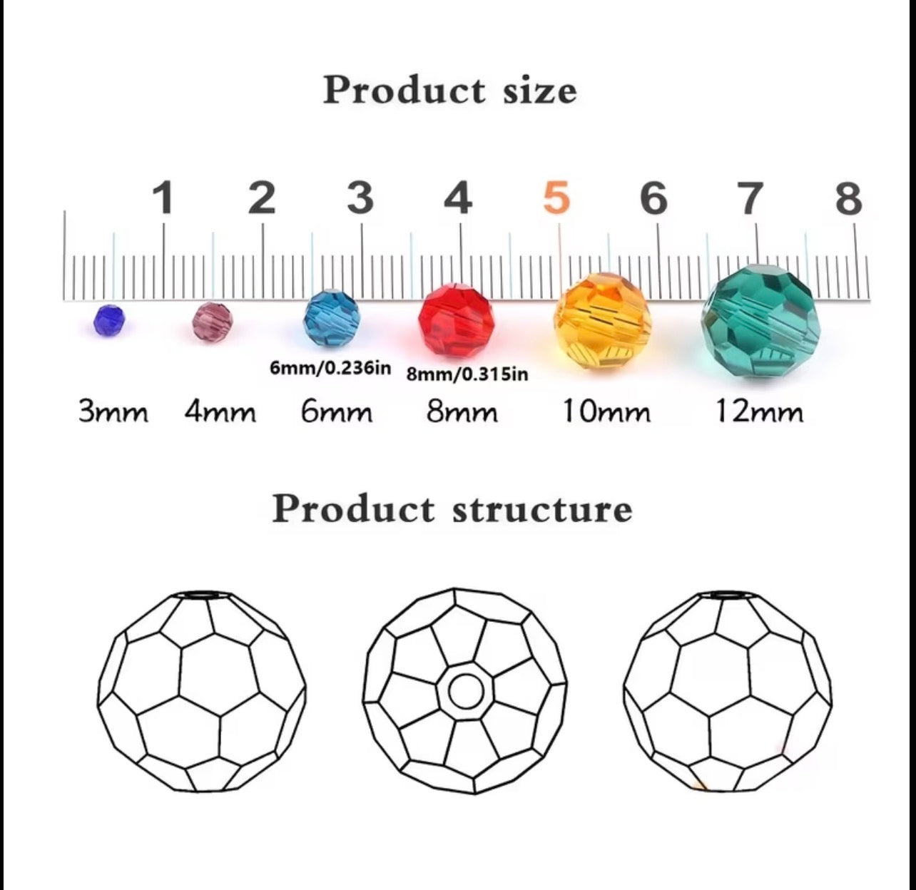 85+ Pcs 6mm Austria Faceted Crystal Rondelle Beads – Washable Glass Spacer Beads for Jewelry Making, Bracelets & DIY Crafts