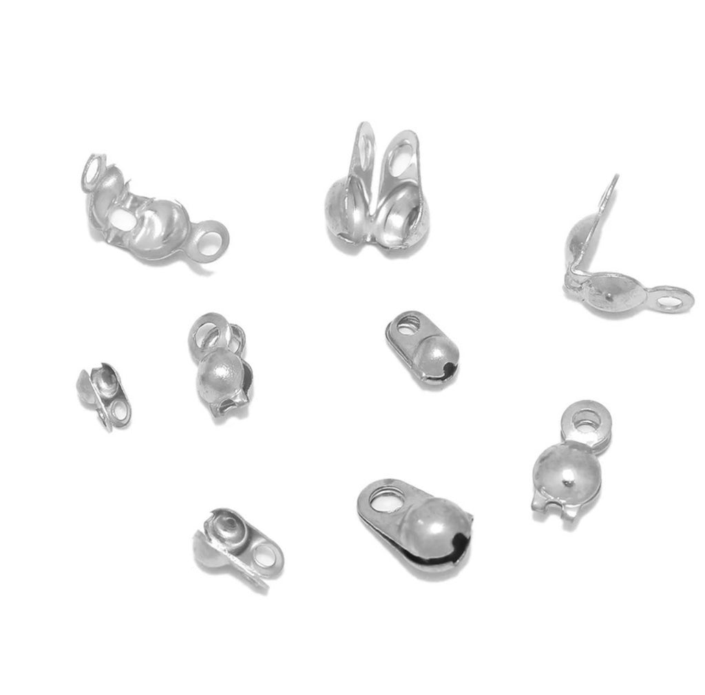 25–50Pcs Calotte End Crimps Connector Clasps for Ball Chain & Rope Chain – Gold & Silver Jewelry Making Findings