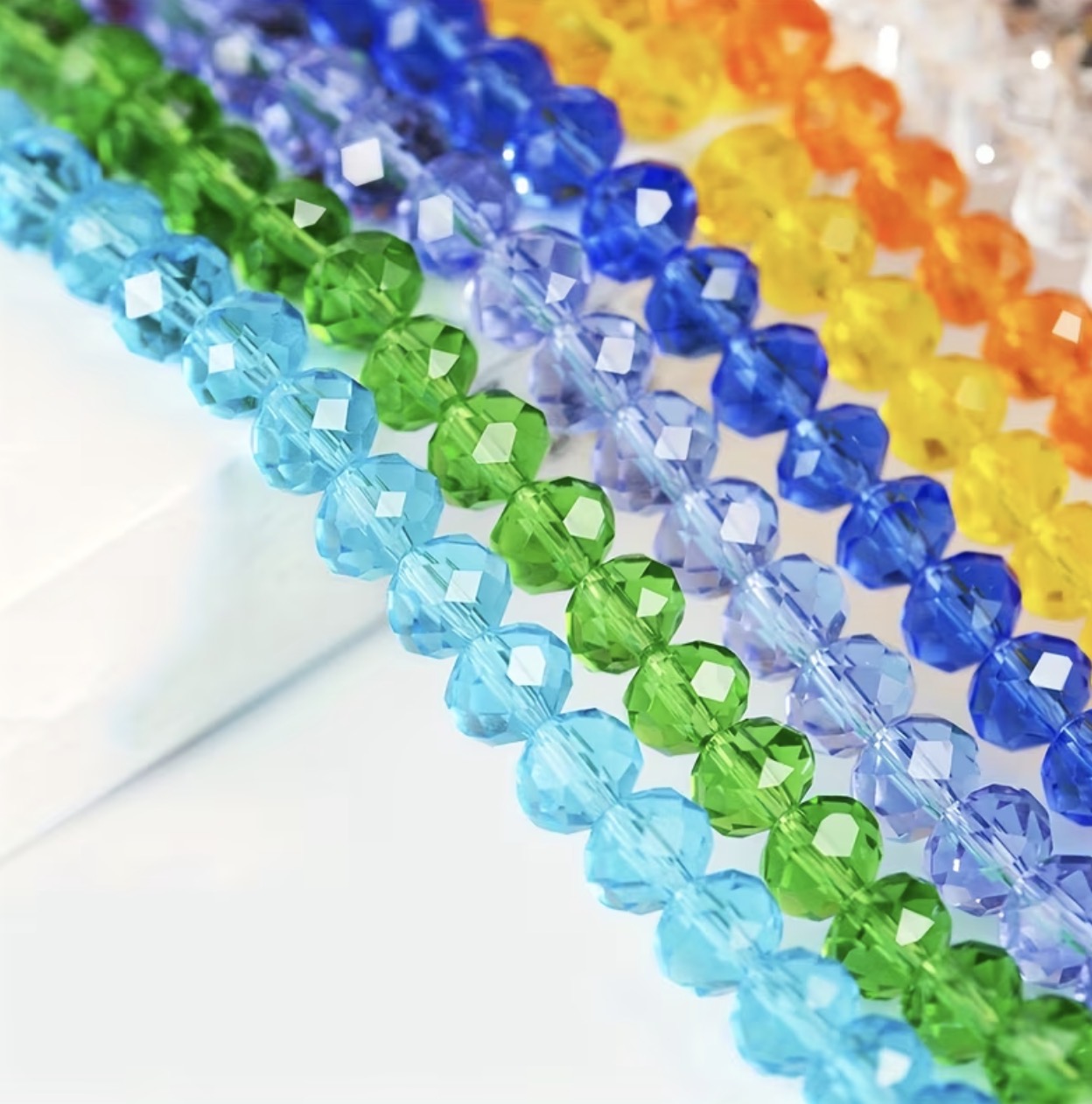 85+ Pcs 6mm Austria Faceted Crystal Rondelle Beads – Washable Glass Spacer Beads for Jewelry Making, Bracelets & DIY Crafts