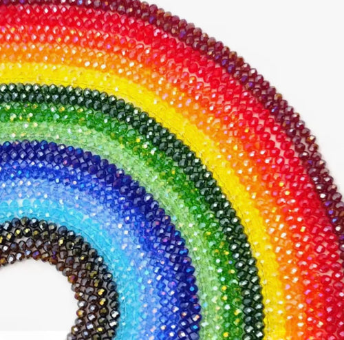 85+ Pcs 6mm Austria Faceted Crystal Rondelle Beads – Washable Glass Spacer Beads for Jewelry Making, Bracelets & DIY Crafts