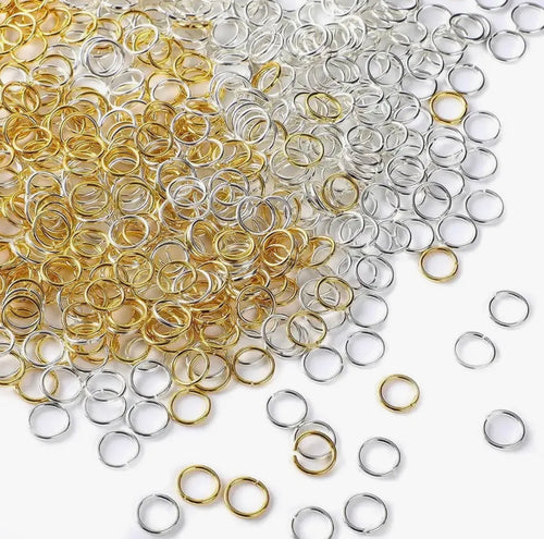 100–200pcs Metal Jump Rings & Split Rings 0.7mm Wire, 4–10mm Open Single Loop Rings for Jewelry Making, DIY Crafts & Jewelry Repair