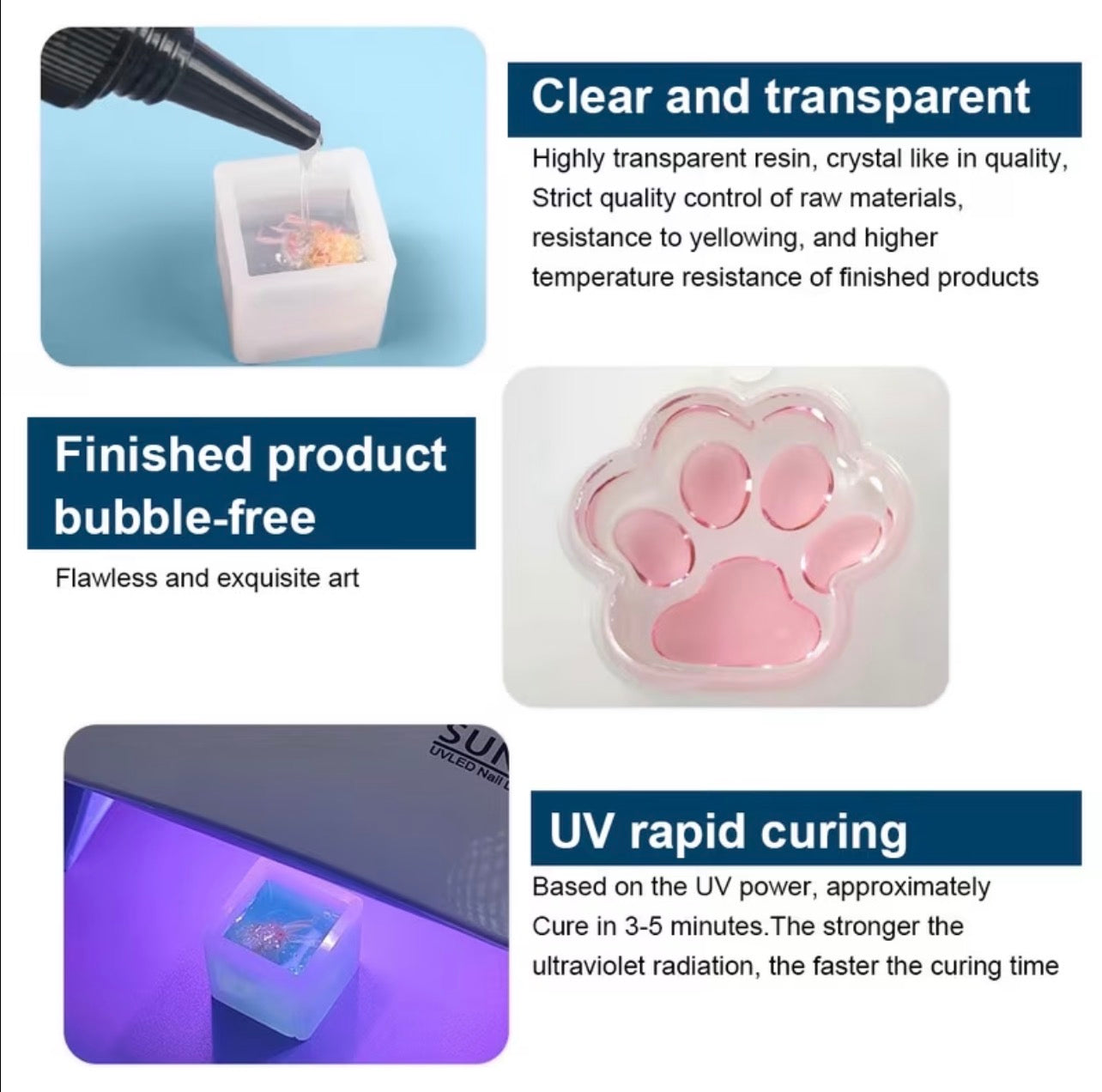 100g Upgraded UV Resin – Fast Curing Crystal Clear Non-Yellowing Resin for Jewelry & DIY Crafts