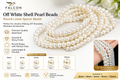 3mm/4mm/6mm/8mm/10mm Off White Shell Pearl Beads – Round Loose Spacer Beads for Jewelry Making, DIY Bracelets & Necklaces