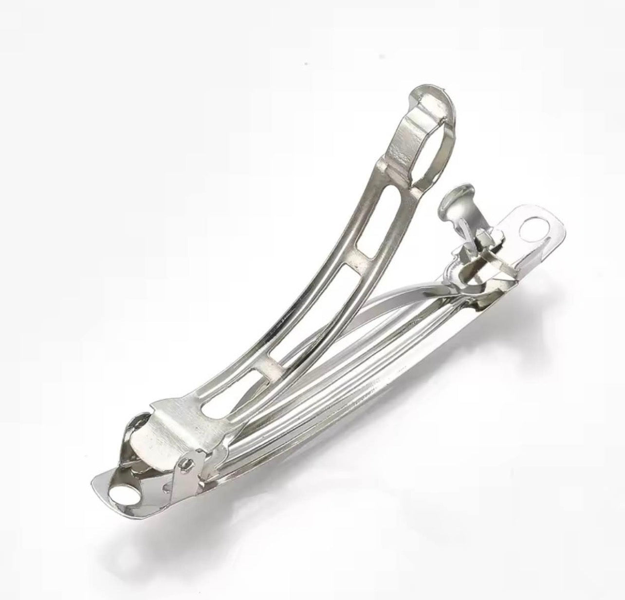 80mm & 55mm Metal French Barrettes – Rhodium Hair Clips for DIY Hair Bows & Jewelry Making