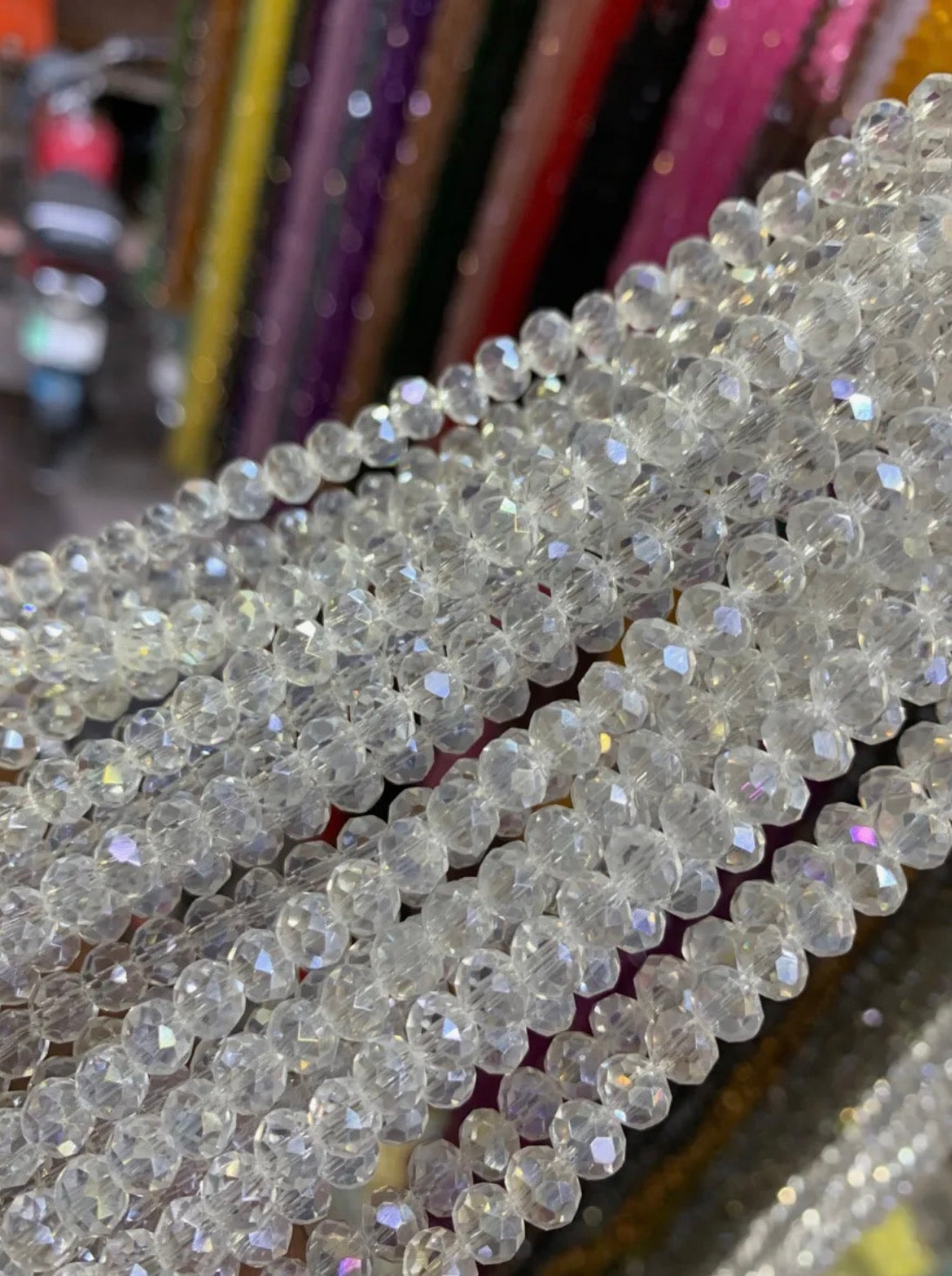 85+ Pcs 6mm Austria Faceted Crystal Rondelle Beads – Washable Glass Spacer Beads for Jewelry Making, Bracelets & DIY Crafts