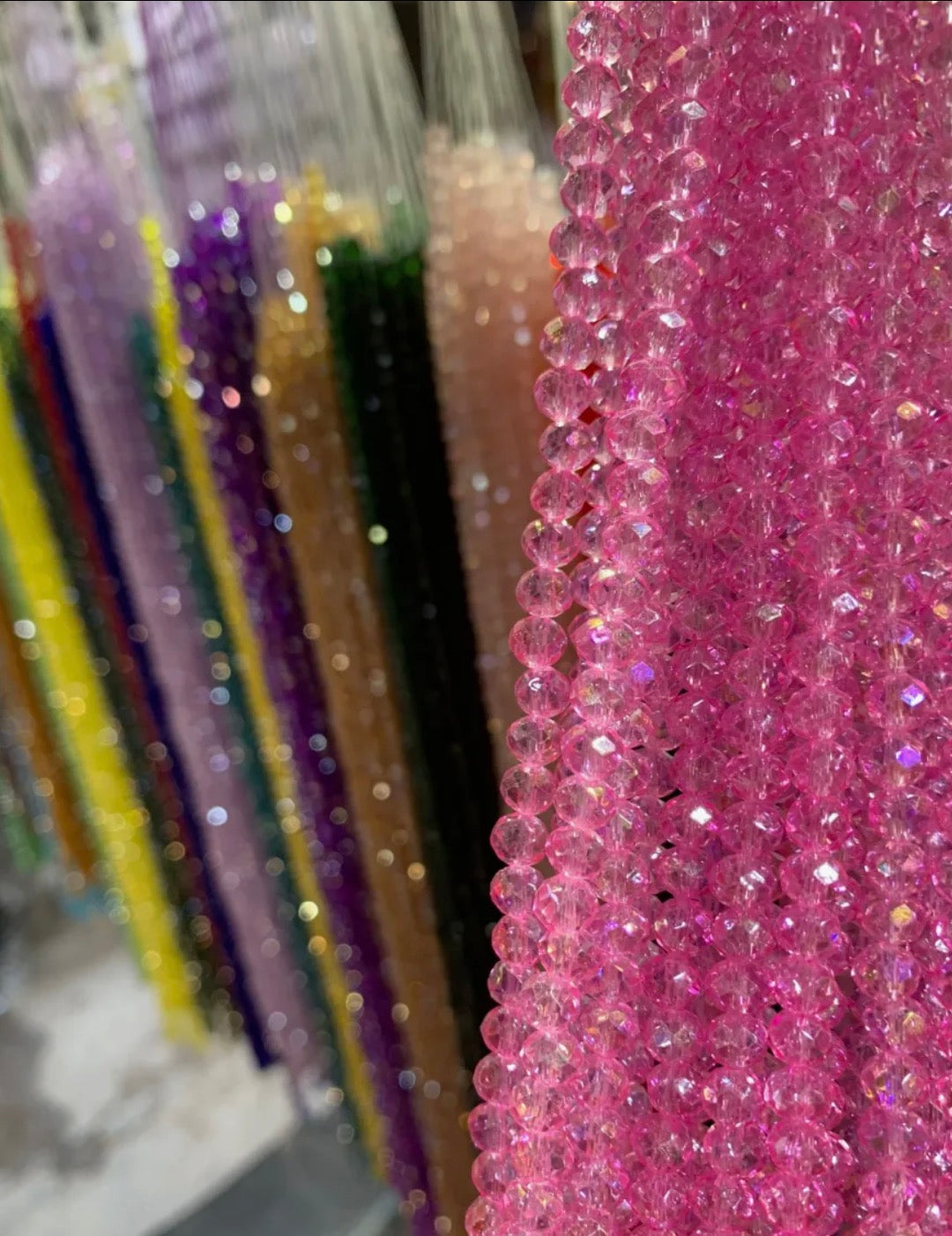 85+ Pcs 6mm Austria Faceted Crystal Rondelle Beads – Washable Glass Spacer Beads for Jewelry Making, Bracelets & DIY Crafts