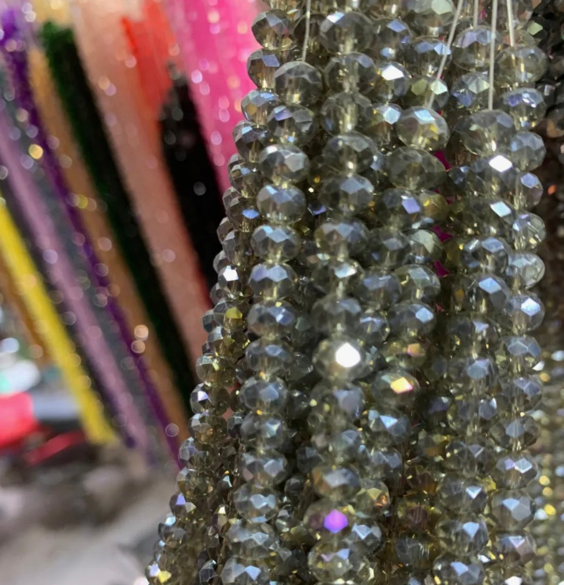 85+ Pcs 6mm Austria Faceted Crystal Rondelle Beads – Washable Glass Spacer Beads for Jewelry Making, Bracelets & DIY Crafts