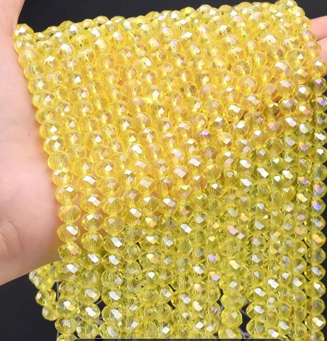 85+ Pcs 6mm Austria Faceted Crystal Rondelle Beads – Washable Glass Spacer Beads for Jewelry Making, Bracelets & DIY Crafts