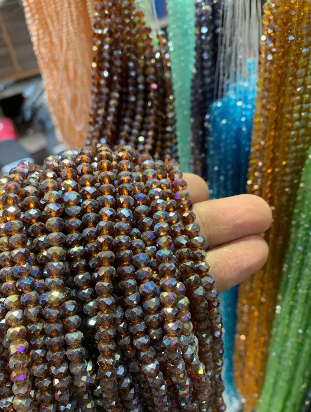 85+ Pcs 6mm Austria Faceted Crystal Rondelle Beads – Washable Glass Spacer Beads for Jewelry Making, Bracelets & DIY Crafts