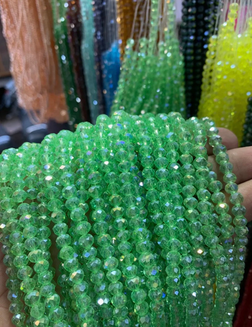 85+ Pcs 6mm Austria Faceted Crystal Rondelle Beads – Washable Glass Spacer Beads for Jewelry Making, Bracelets & DIY Crafts