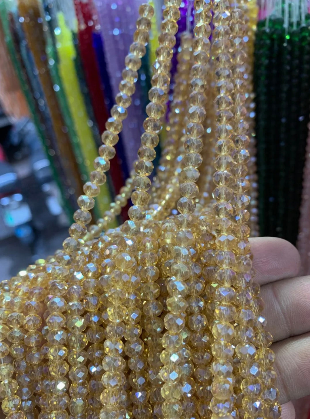 85+ Pcs 6mm Austria Faceted Crystal Rondelle Beads – Washable Glass Spacer Beads for Jewelry Making, Bracelets & DIY Crafts
