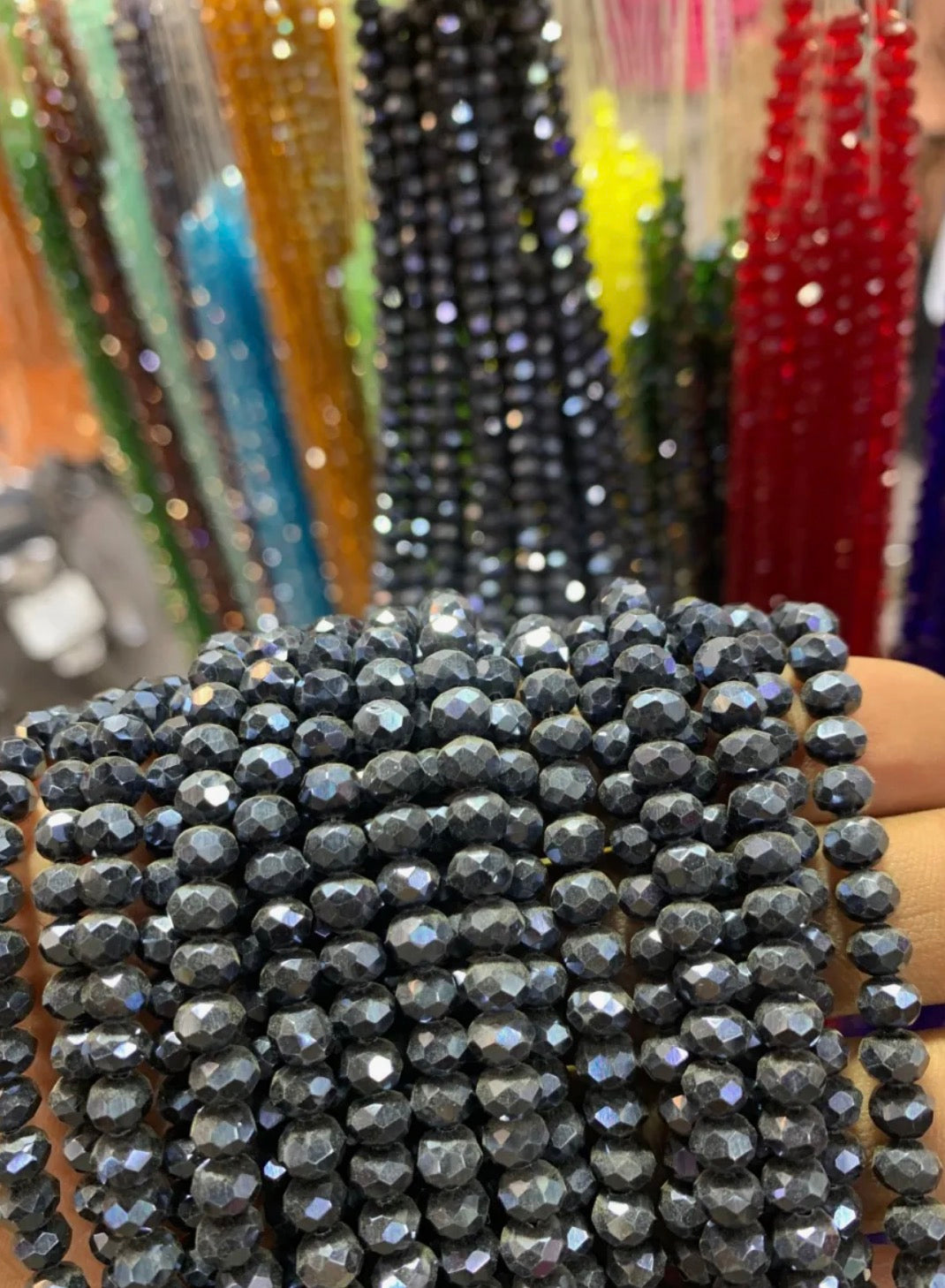 85+ Pcs 6mm Austria Faceted Crystal Rondelle Beads – Washable Glass Spacer Beads for Jewelry Making, Bracelets & DIY Crafts