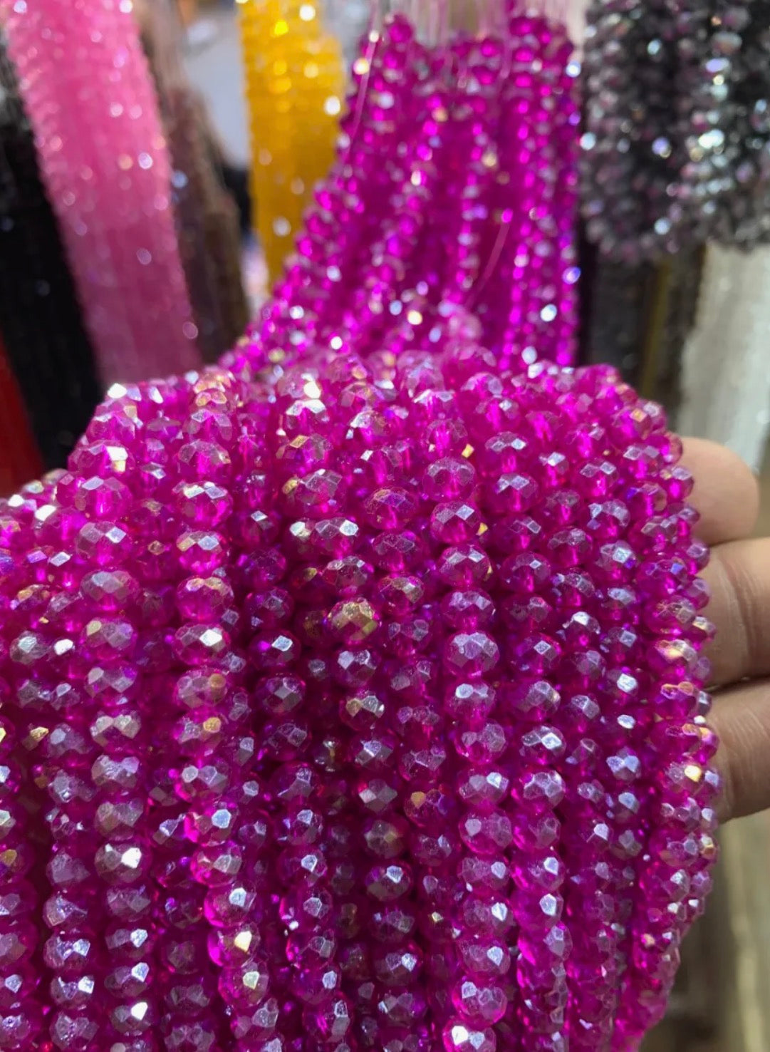 85+ Pcs 6mm Austria Faceted Crystal Rondelle Beads – Washable Glass Spacer Beads for Jewelry Making, Bracelets & DIY Crafts